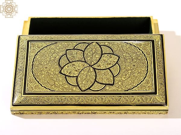 Exotic India Wood Rectangular Box - Jammu & Kashmir 