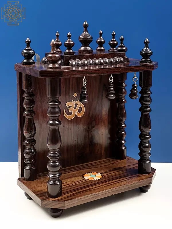 Exotic India Wooden Decorative Puja Temple 