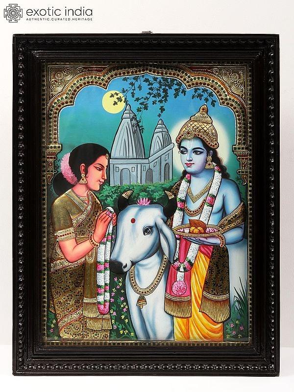 exotic india Worshipping the Cow (Gas Mata) 