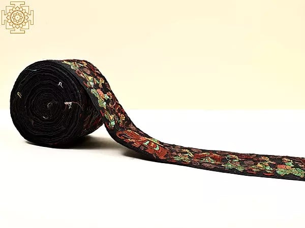 Exotic India Fabric Border With Thread Embroidered Wedding Procession 