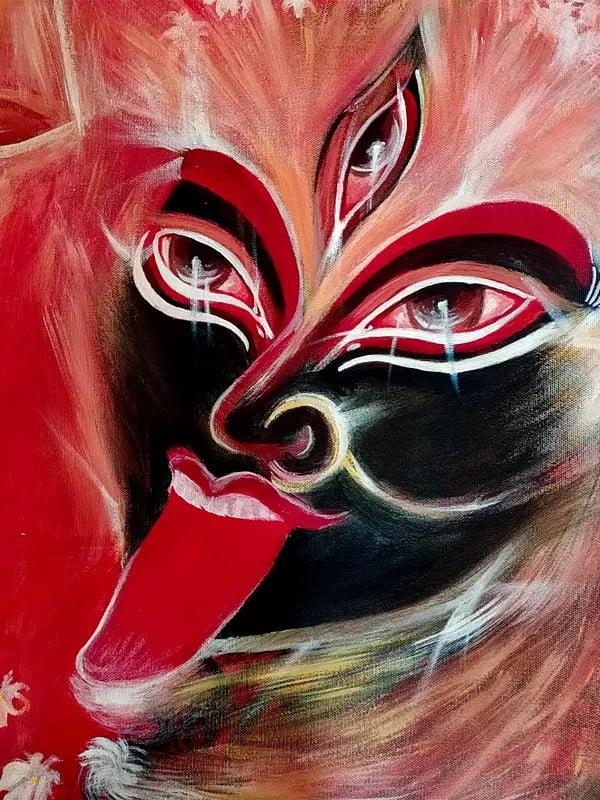 Exotic India Face Of Goddess Kali | Acrylic On Canvas | By Damini Sargam 