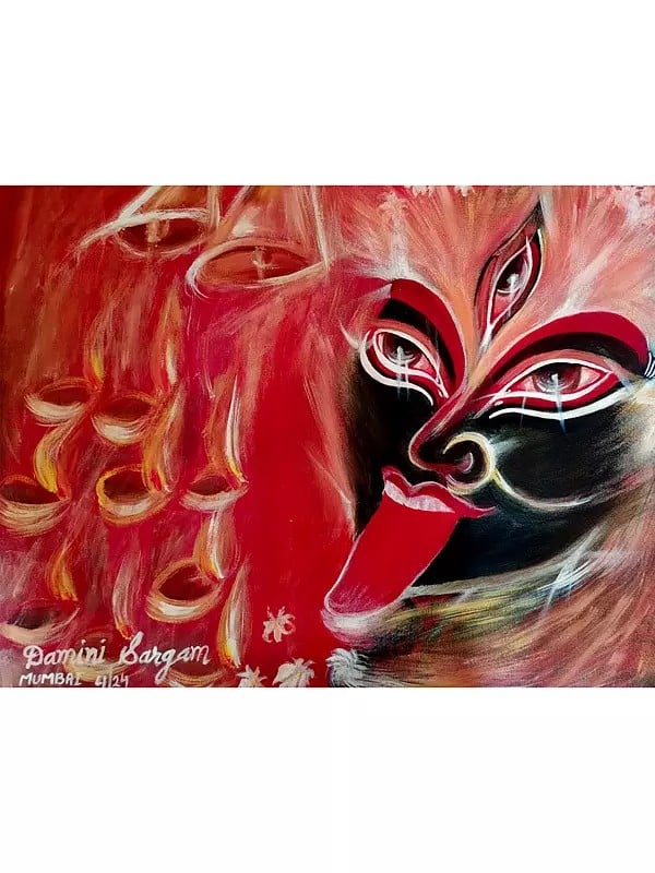 exotic india Face Of Goddess Kali | Acrylic On Canvas | By Damini Sargam 