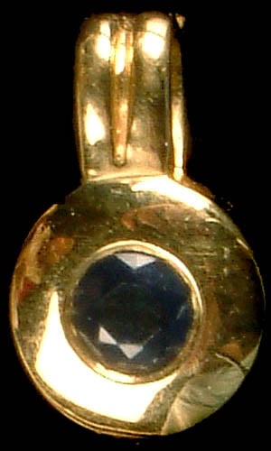 exotic india Faceted Blue Sapphire Pendant 18k Gold 