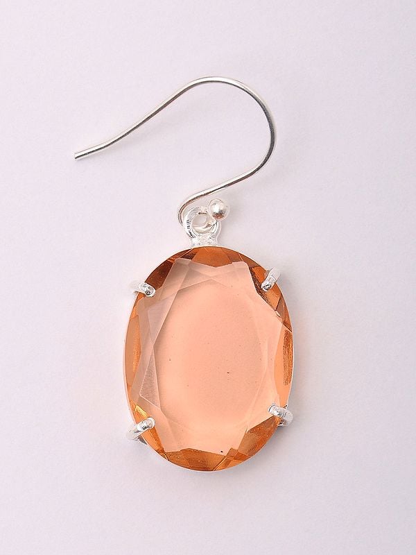 Exotic India Faceted Champagne Aura Quartz Earrings 