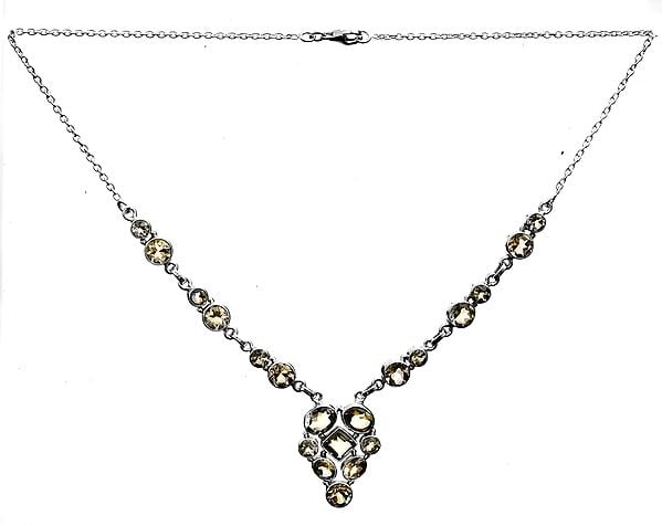 exotic india Faceted Citrine Necklace | Citrine Stone Jewelry