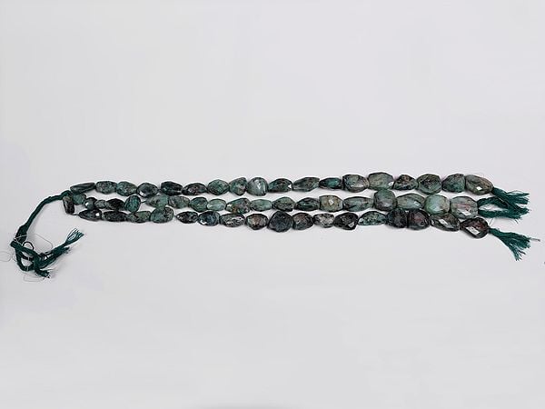 Exotic India Faceted Emerald Stone Nuggets (Price Of 1 String) | Gemstone Beads 