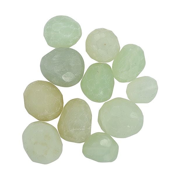 exotic india Faceted Green Chalcedony Beads | Chalcedony Gemstones Jewelry