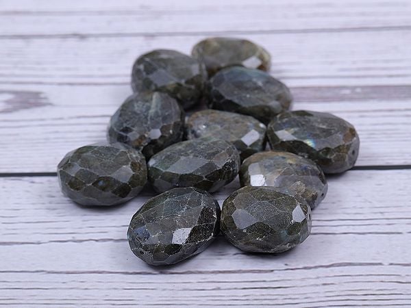 Exotic India Faceted Labradorite Stone Nuggets (Price Of 1 String)