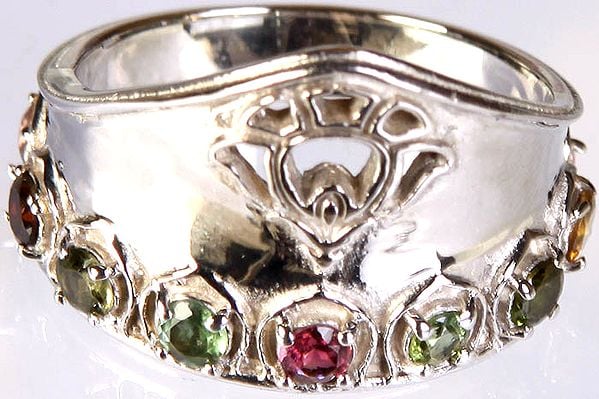 exotic india Faceted Multi-color Tourmaline Ring | Tourmaline Stone Jewelry 
