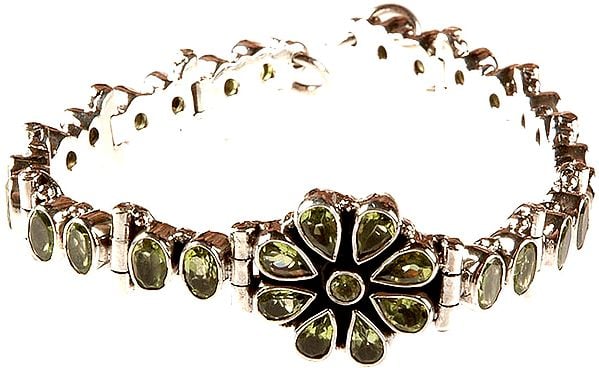 exotic india Faceted Peridot Bracelet | Peridot Gemstone Jewelry 
