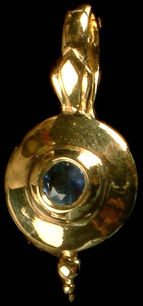 exotic india Faceted Sapphire Pendant (Sapphire = .08 Carats) 