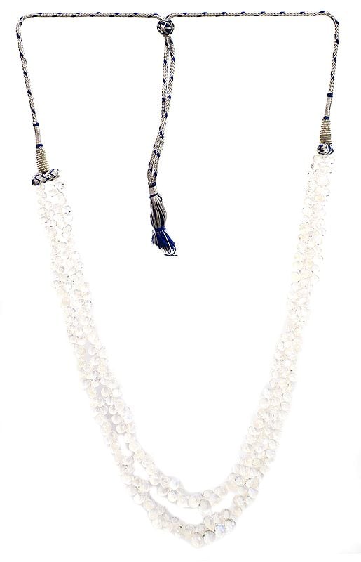exotic india Faceted Superfine Rainbow Moonstone Bunch Necklace
