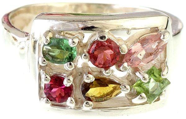 exotic india Faceted Tourmaline Ring | Tourmaline Stone Jewelry 