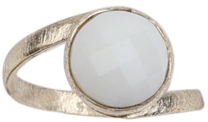 Exotic India Faceted White Stone Ring | Indian Gemstone Jewelry 