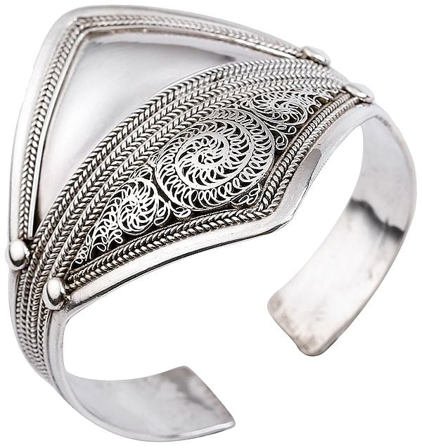 Exotic India Filigree Cuff Bracelet (Adjustable Size) 
