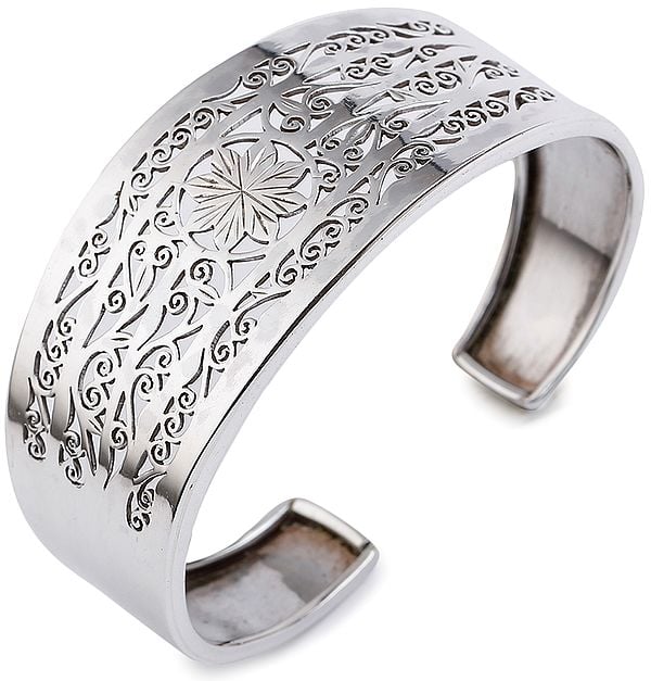 exotic india Fine Jali Cut Cuff Bracelet from Nepal (Adjustable Size)