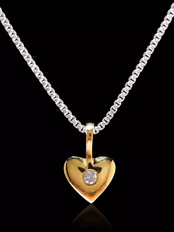 Exotic India Finely Crafted Small Valentine Pendant With Diamond 