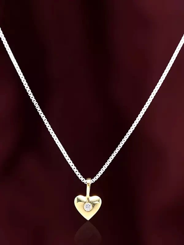 Exotic India Finely Crafted Small Valentine Pendant With Diamond 