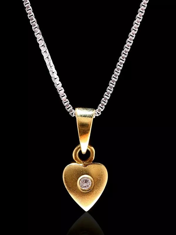 Exotic India Finely Crafted Valentine Pendant With Diamond 
