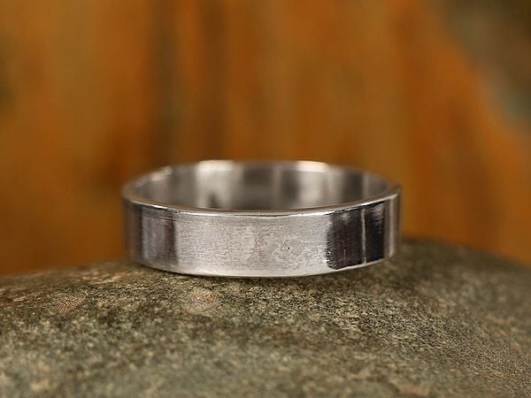 Exotic India Flat Silver Band Ring | Sterling Silver Rings 