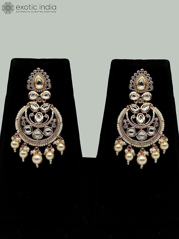 Exotic India Floral Beaded Necklace Set With Matte Finishing And Earrings