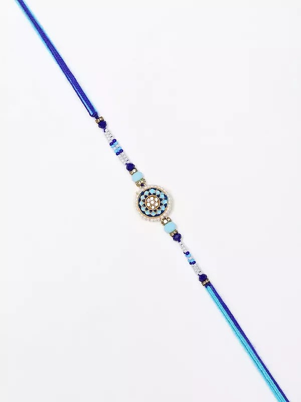 Exotic India Floral Meenakari Design Enamelled Rakhi 