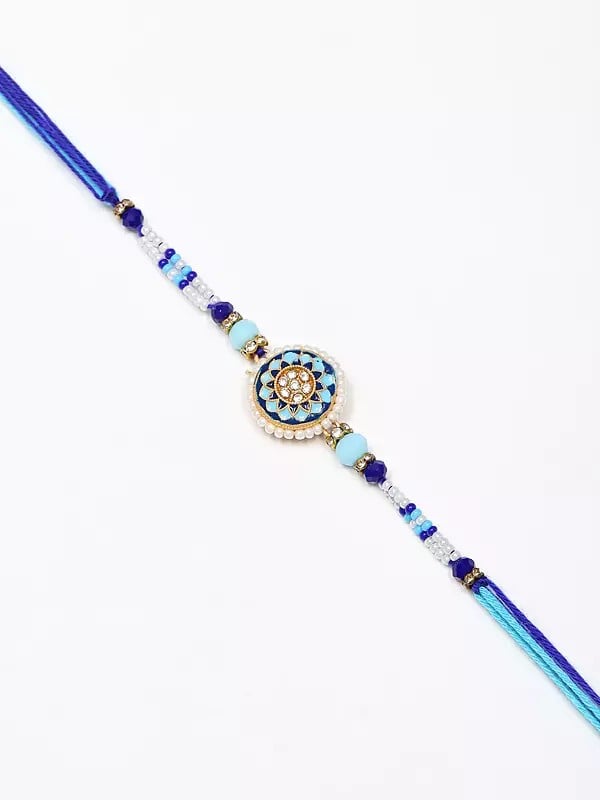 exotic india Floral Meenakari Design Enamelled Rakhi 