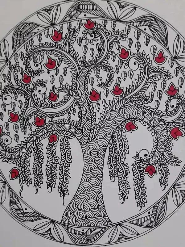 Exotic India Flourishing Tree Of Life | Ink On Paper | By Megha Chakraborty 