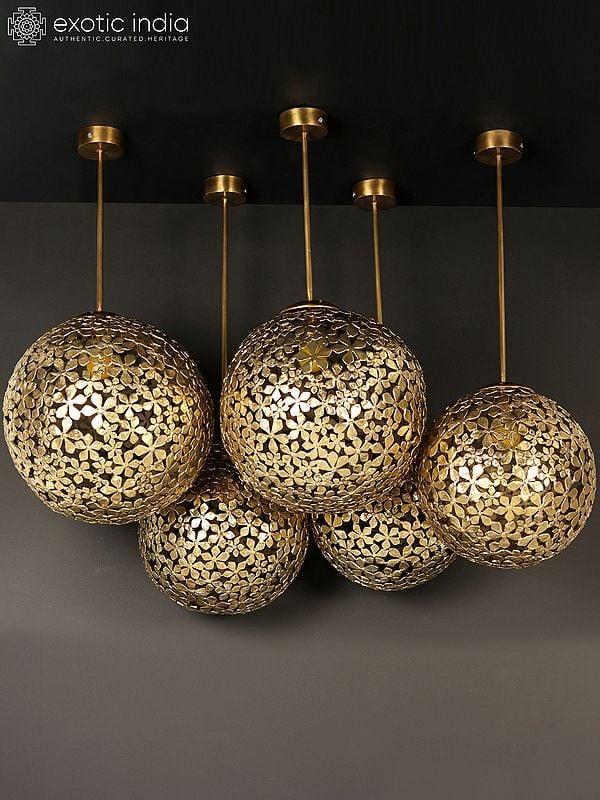 exotic india Flower Design Moroccon Lighting (Set of 5 Pcs.)