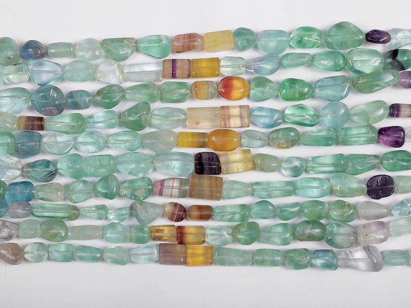 exotic india Fluorite Stone Nuggets (Price of 1 String) 
