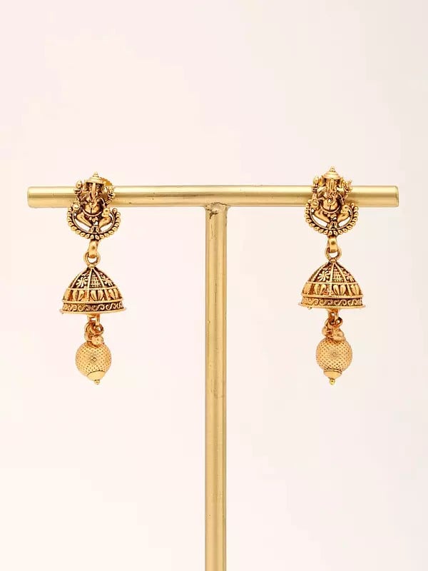 Exotic India Fluting Krishna Necklace Set With Earrings 