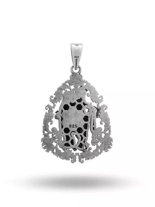 Exotic India Fluting Radha Krishna Antique Finish Pendant 