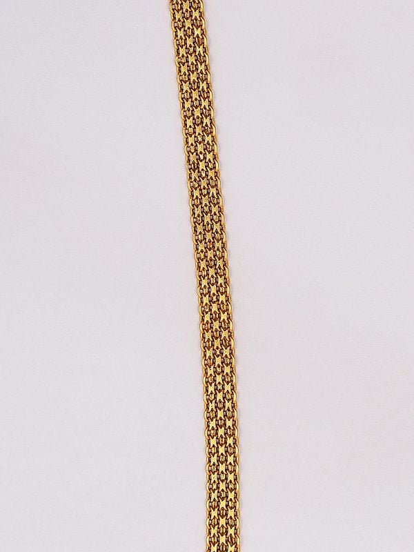 Exotic India Fluting Radha Krishna Long Necklace Set With Earrings 