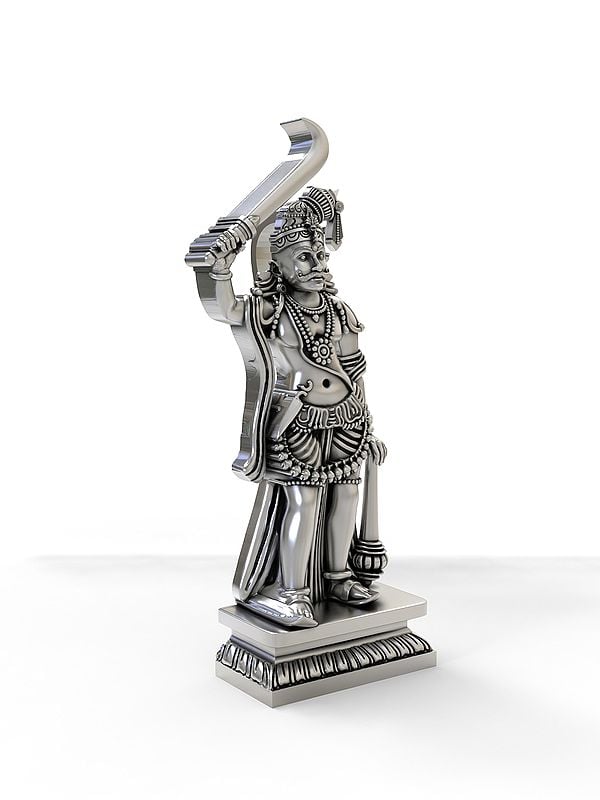 Exotic India Folk Deity Karuppasamy Sterling Silver Pendant 