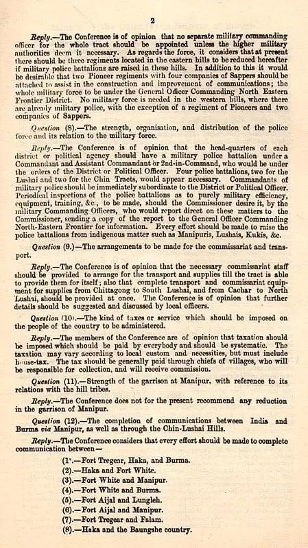 Exotic India Foreign Department Report On Chin Lushai Hills September 1892 (An Old And Rare Book) 