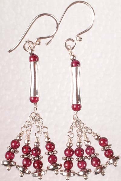 exotic india Four Strand Garnet Showers | Garnet Stone Jewelry 