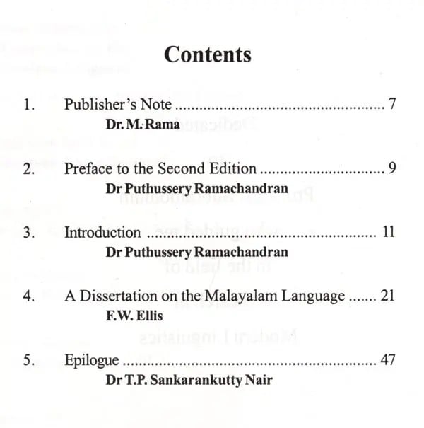Exotic India Francis Whyte Ellis: A Dissertation On The Malayalam Language (The First Essay On Malayalam Language) 