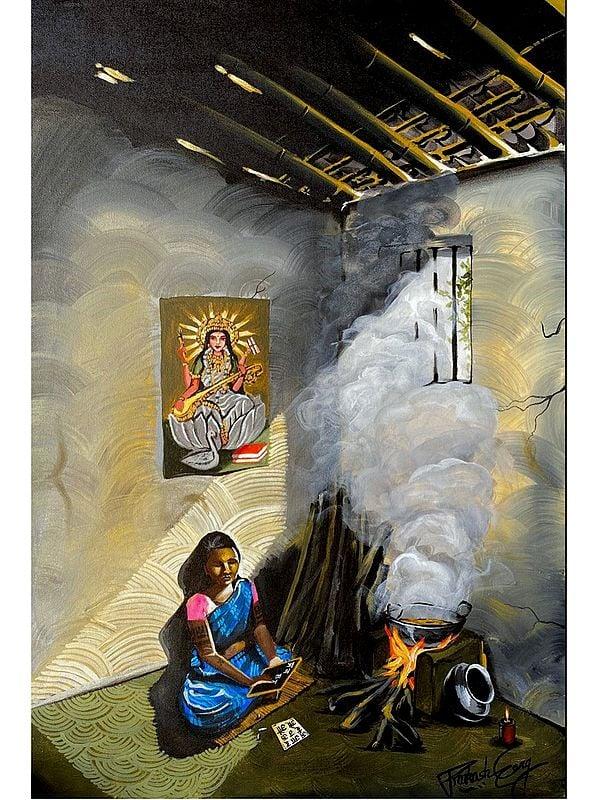 exotic india From Sarswati To Grihasthi | Acrylic On Canvas | By Prakash Garg 