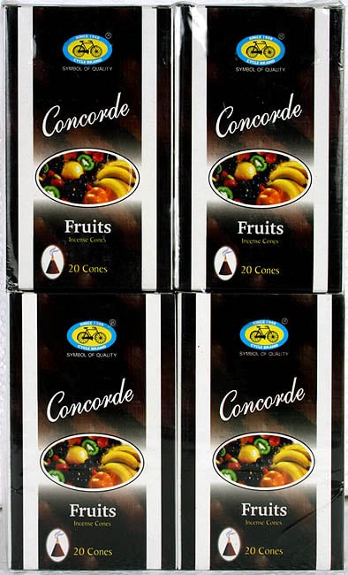 exotic india Fruits Incense Cones - Concorde (Pack of 4 Packets) 
