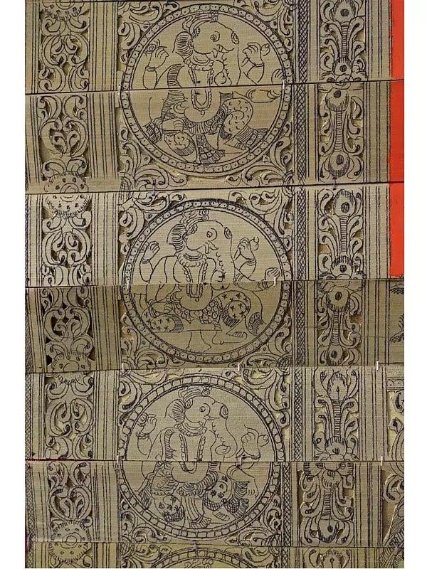 Exotic India Ganapati Maharaj | Pattachitra Painting On Palm Leaf 
