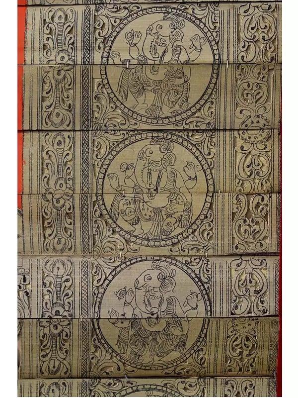 Exotic India Ganapati Maharaj | Pattachitra Painting On Palm Leaf 