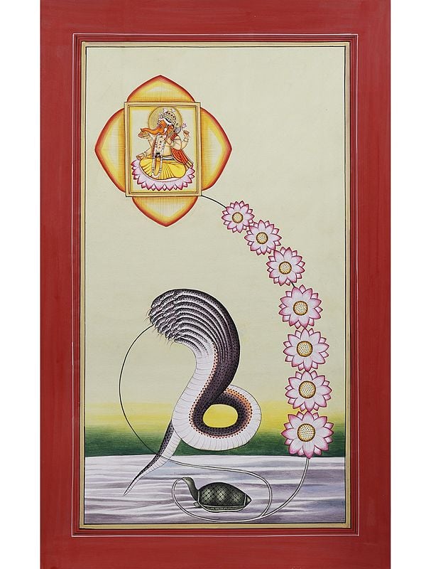 exotic india Ganesha and Kundalini | Watercolor on Paper 