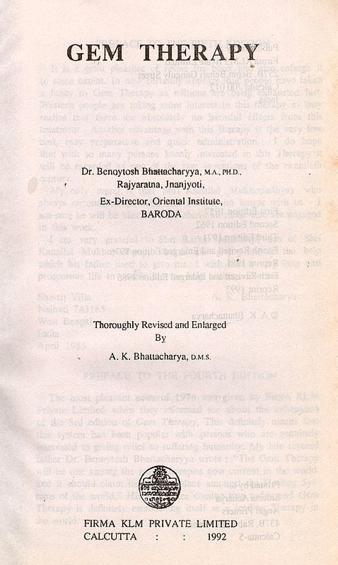 Exotic India Gem Therapy By Benoytosh Bhattacharyya 