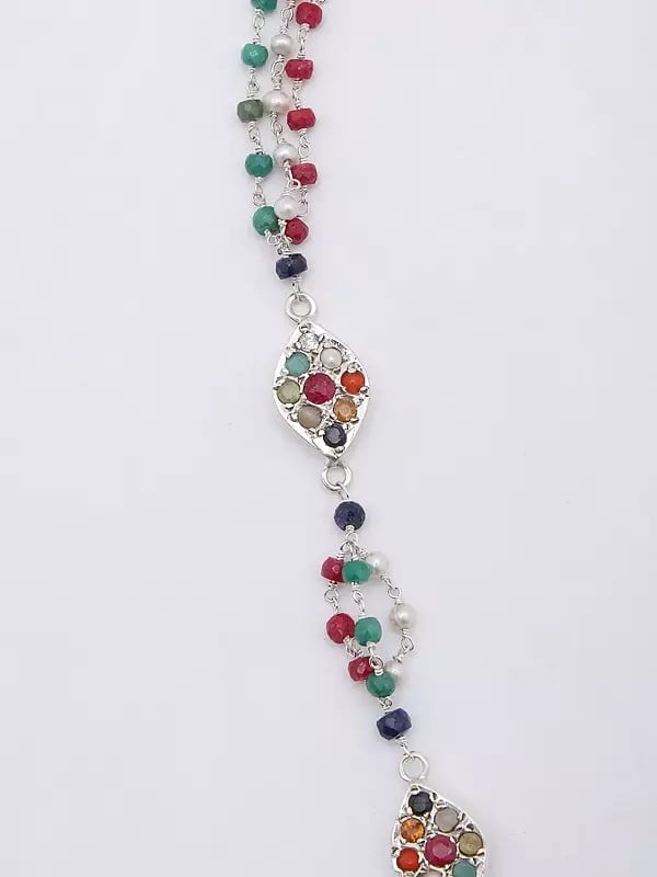 Exotic India Gemstone Beaded Necklace With Navaratna 