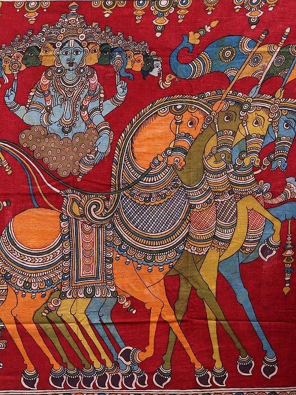 Exotic India Gita Updesha With Vishwarupa | Kalamkari Painting 