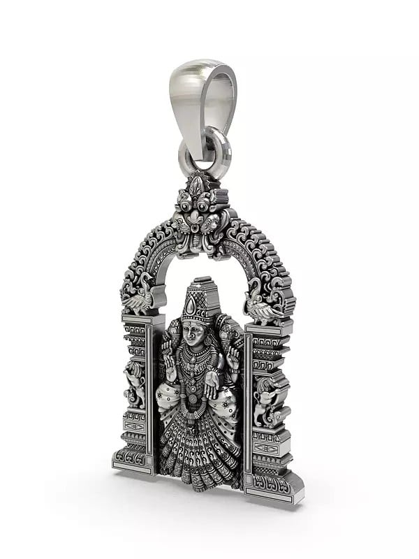 Exotic India Goddess Alamelu Manga Sterling Silver Pendant