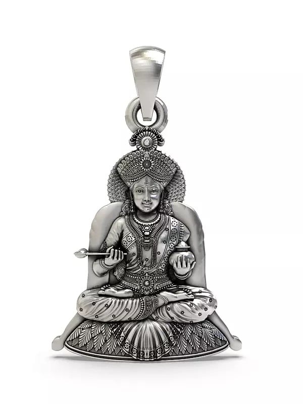 exotic india Goddess Annapurna Sterling Silver Pendant
