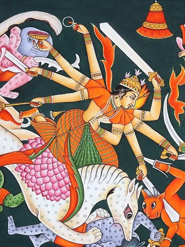Exotic India Goddess Durga Killing The Demon Mahishasura 