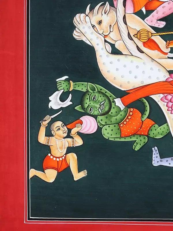 Exotic India Goddess Durga Killing The Demon Mahishasura 