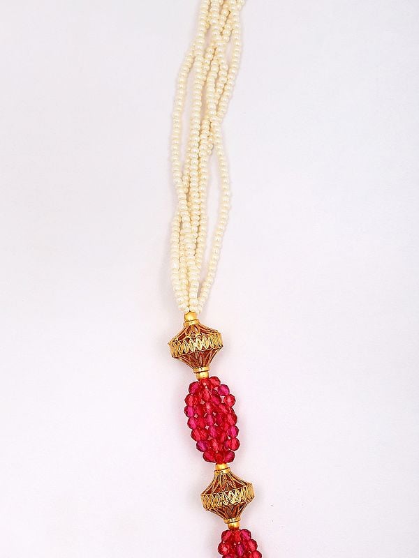 Exotic India Goddess Lakshmi Temple Necklace Set With Earrings 